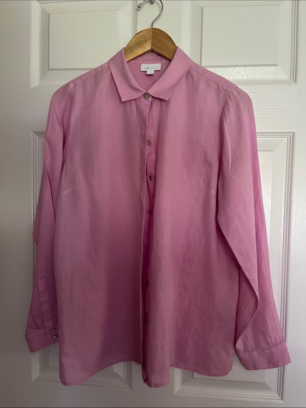 J.Jill Pink Button-Up Linen Blouse